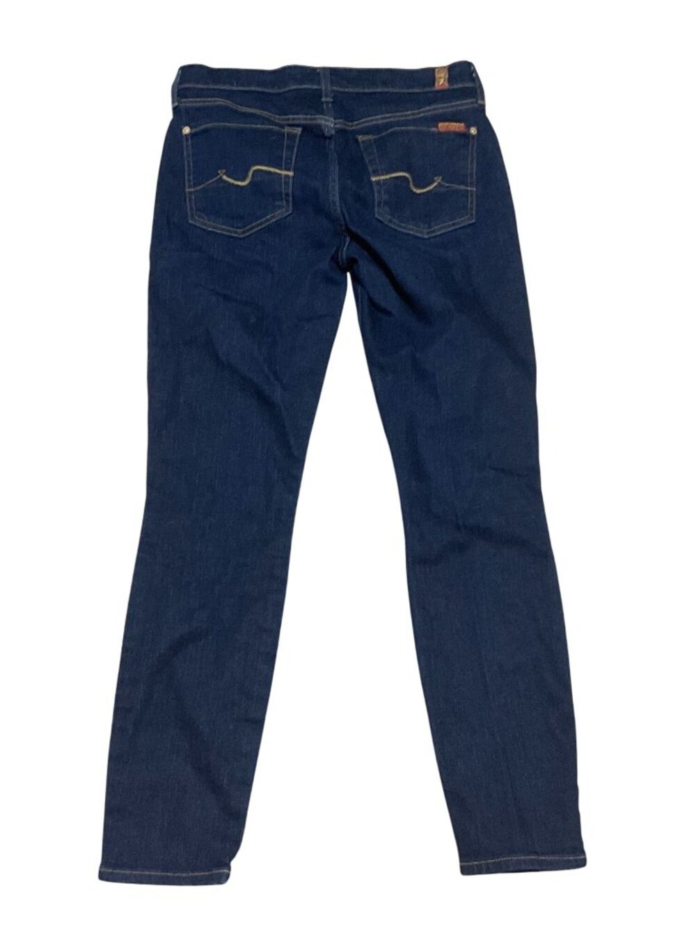7 For All Mankind Size 27 Ankle Gwenevere Jeans Dark Wash Skinny Stretch Womens